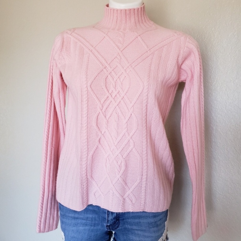 Clark and Gable Pink Cashmere Sweater